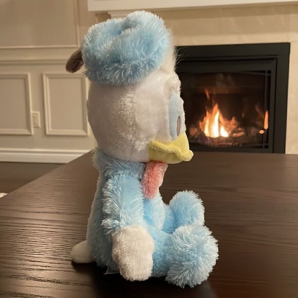 Disneyland Baby Donald Duck Plush With Rattle Very Fluffy With Pink Bow Chime - Picture 3 of 10